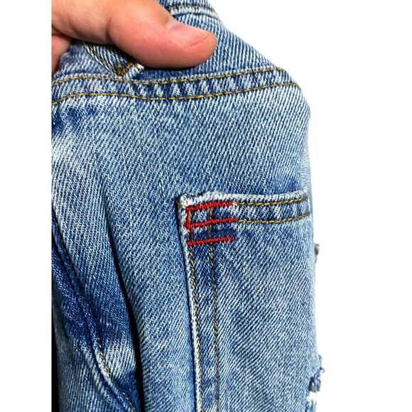 BDG Urban Outfitters Mom Jeans Button Fly Women 27 Distressed Ripped Torn Grunge - Picture 9 of 11